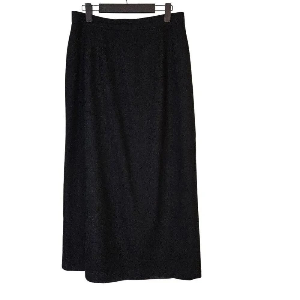 Sag Harbor black wool long skirt. Size 12.
